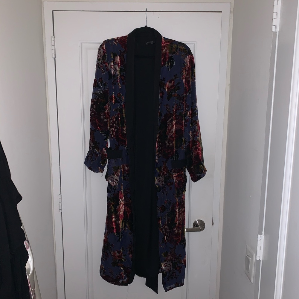 Zara velvet floral duster